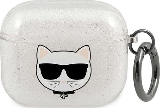 Karl Lagerfeld KLA3UCHGS AirPods 3 suojus hopea/hopea Glitter Choupette