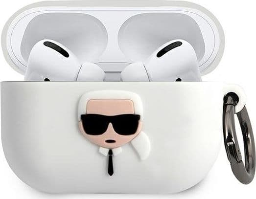 Karl Lagerfeld KLACAPSILGLWH AirPods Pro -suojus biały/valkoinen Silikoni Ikonik