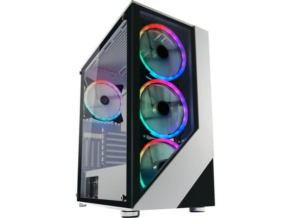 LC-Power Gaming 803W - Midi Tower - PC - Svart - Hvit - ATX - micro ATX - Mini-ITX - Metall - Plast - Herdet glass - Gaming (ATX GAMING 803W-ON)
