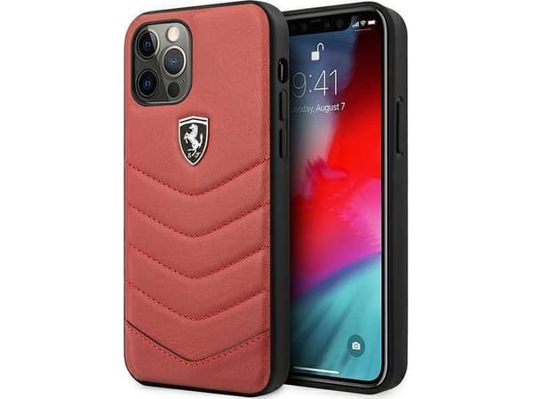 Ferrari FEHQUHCP12MRE iPhone 12/12 Pro red hardcase Off Track Quilted