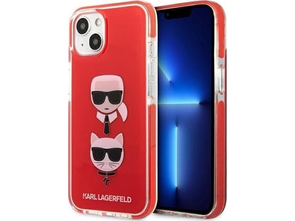 Karl Lagerfeld Karl Lagerfeld KLHCP13STPE2TR iPhone 13 Mini 5,4 tommers hardt deksel Rød/rød Karl&Choupette Head