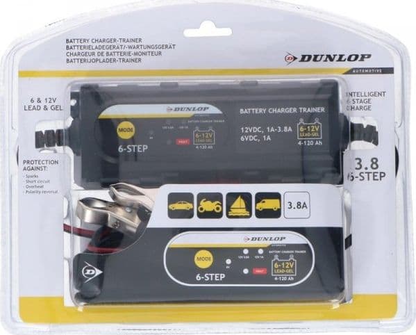 Dunlop - Smart laddare / laddare 3.8A 6-12V