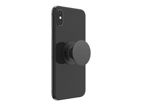 PopSockets PopGrip - Fingergrip/støtteben for mobiltelefon - utskiftelig - Riftede Texture Black