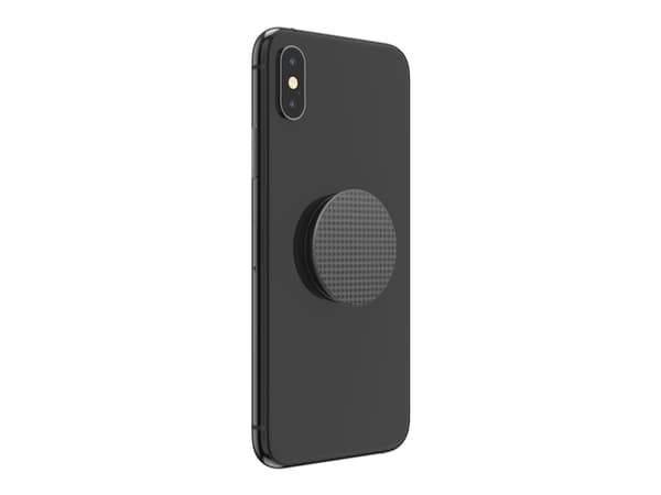 PopSockets PopGrip - Fingergrip/støtteben for mobiltelefon - utskiftelig - Riftede Texture Black