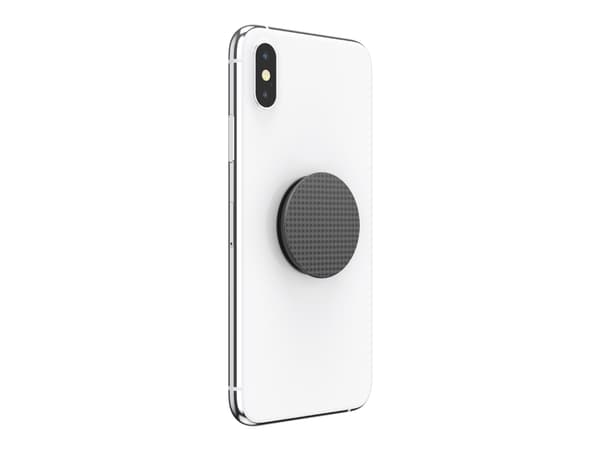 PopSockets PopGrip - Fingergrip/støtteben for mobiltelefon - utskiftelig - Riftede Texture Black Sort