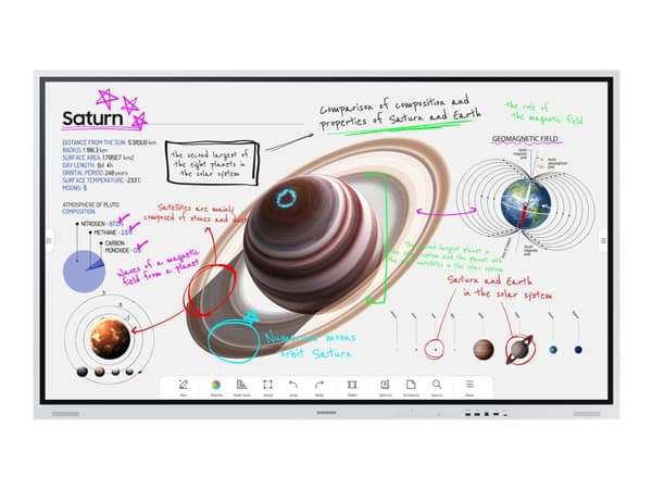 Samsung Flip Pro WM85B - 85" Diagonal klass WMB Series LED-bakgrundsbelyst LCD-skärm - interaktiv digital skyltning - med pekskärm (multitouch) - Tiz