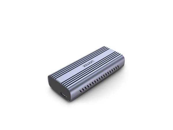 Unitek S1225A - Förvaringslåda - M.2 - M.2 Card (PCIe NVMe & SATA) - USB 3.2 (Gen 2) - rymdgrå