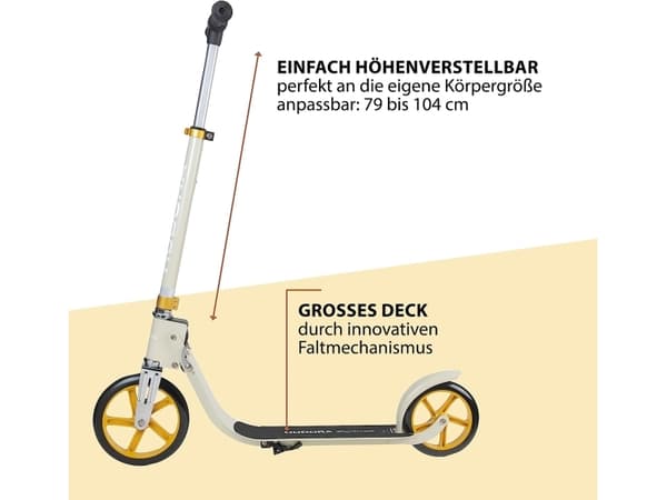 HUDORA BigWheel 215, Universaali, Perinteinen potkulauta, Ei sukupuolirajoitusta, 100 kg, 2 renkaita, Polyuretaani