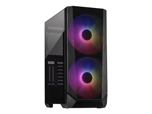 Inter-Tech IT-3503 Airstream - Tower spel - utökad ATX - genomskinlig sidopanel (härdat glas) - ingen strömförsörjning (ATX) - USB/ljud