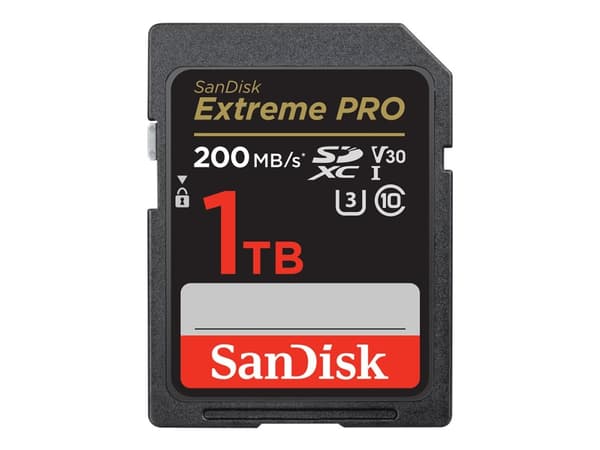 SanDisk Extreme PRO, 1 TB, SDXC, Luokka 10, UHS-I, 140 MB/s, 90 MB/s