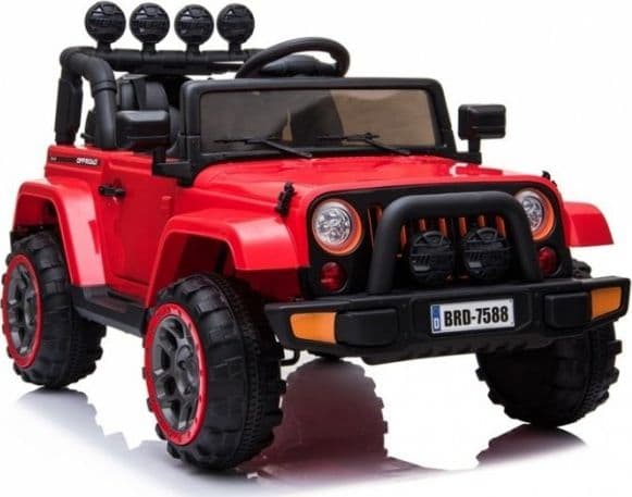Lean Cars Enseters elbil for barn Jeep BRD-7588 4x4, rød