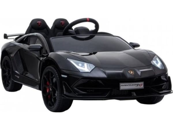 Lean Cars Lamborghini Aventador svart Tvåsitsig elbil för barn
