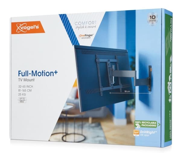 Vogel''s 3834430, 81,3 cm (32"), 165,1 cm (65"), 100 x 100 mm, 400 x 400 mm, 0 - 20°, Sort
