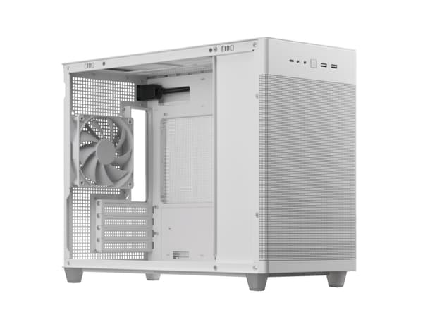 ASUS Prime AP201 - Lite tårn - micro ATX - ingen strømforsyning - hvit - USB/lyd
