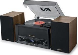 Muse MT-120 MB, Kodin midiaudiojärjestelmä, Ohje, Musta, Läpinäkyvä, Puu, 33,45,78 RPM, 45 RPM, FM