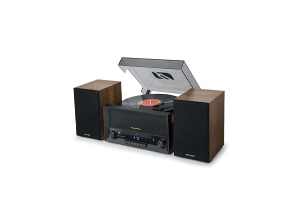 Muse MT-120 MB, Kodin midiaudiojärjestelmä, Ohje, Musta, Läpinäkyvä, Puu, 33,45,78 RPM, 45 RPM, FM