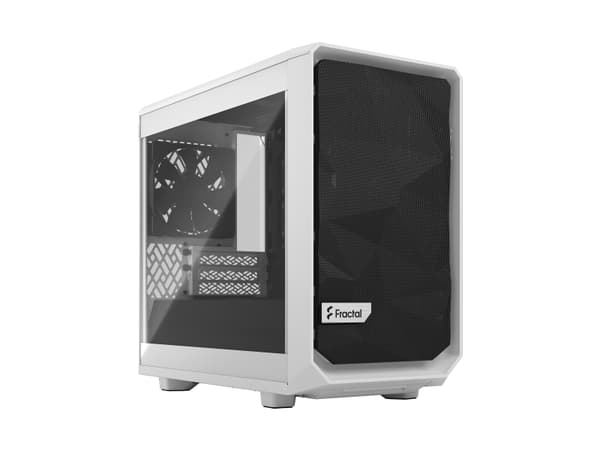 Fractal Design Meshify 2 Nano, PC, Valkoinen, Mini-DTX, Mini-ITX, Terästä, Karkaistu lasi, 16,7 cm, 33,1 cm