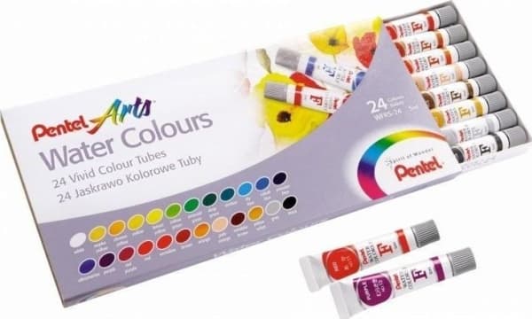 Watercolor paints in tubes 24 colors PENTEL