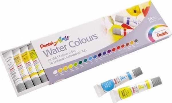 Watercolor paints in tubes 18 colors PENTEL