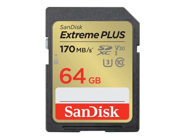 SanDisk Extreme PLUS - Flashhukommelseskort - 64 GB - UHS-I U3 / Class10 - SDXC UHS-I