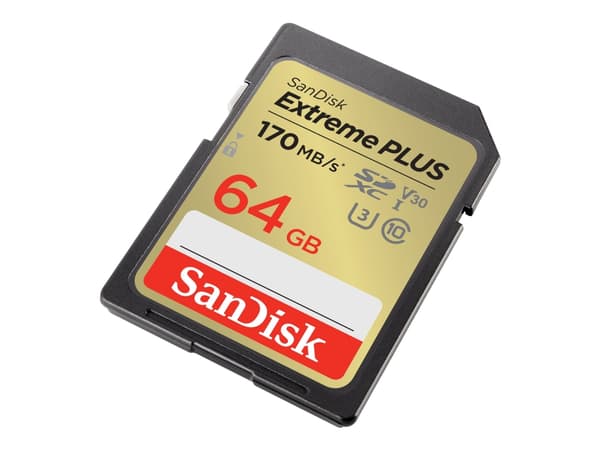 SanDisk Extreme PLUS - Flashhukommelseskort - 64 GB - UHS-I U3 / Class10 - SDXC UHS-I