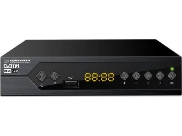 EV107P Esperanza digital mottagare dvb-t2 h.265/hevc ev107p