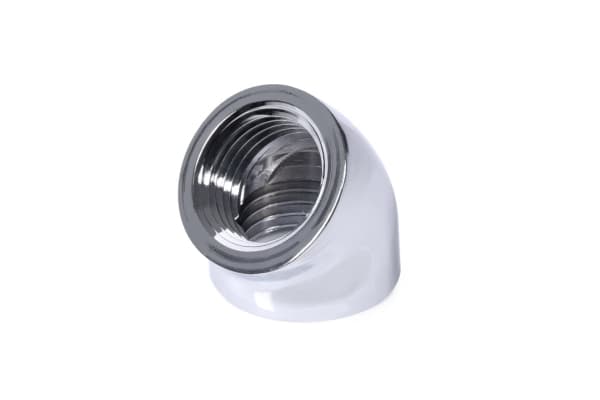 Alphacool 17593, Slangekontakt, Messing, Kromfarget, 1/4", 45°, 21 mm
