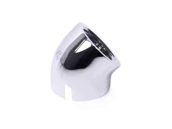Alphacool 17593, Slangekontakt, Messing, Kromfarget, 1/4", 45°, 21 mm