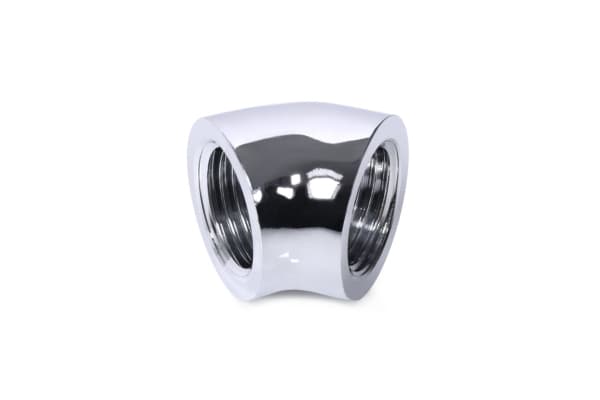 Alphacool 17593, Slangekontakt, Messing, Kromfarget, 1/4", 45°, 21 mm