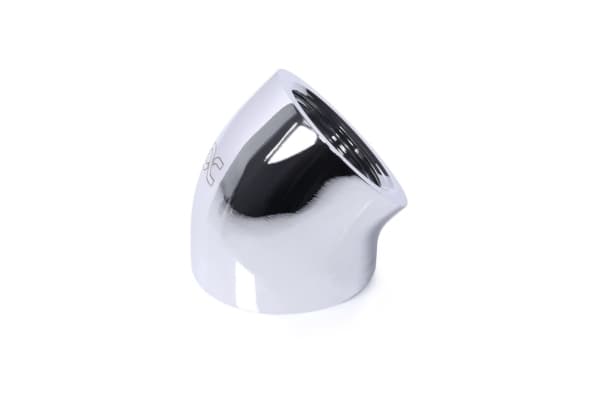 Alphacool 17593, Slangekontakt, Messing, Kromfarget, 1/4", 45°, 21 mm