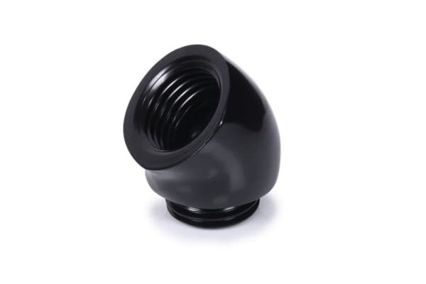 Alphacool 45 grader G1/4 tommer hann til G1/4 tommer hunn, svart