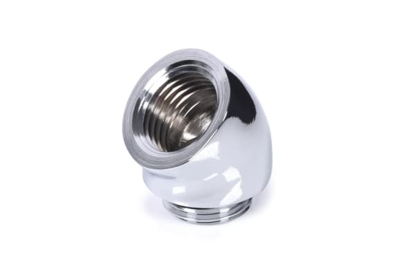 Alphacool 17591, Slangekontakt, Kromfarget, 1/4", 45°, 20 mm, 21 mm