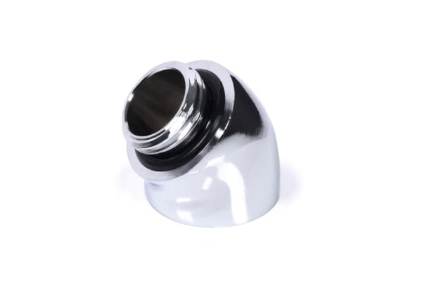 Alphacool 17591, Slangekontakt, Kromfarget, 1/4", 45°, 20 mm, 21 mm