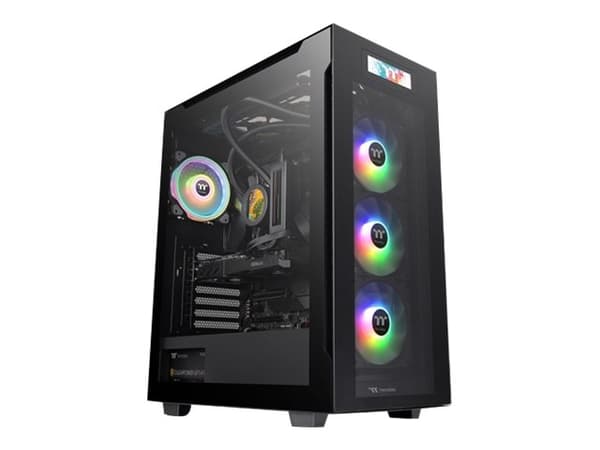Thermaltake Divider 550 TG Ultra - Mid tower - ATX - sidepanel med vindu (herdet glass) - ingen strømforsyning (PS/2) - svart - USB/lyd Svart