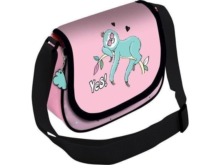 A shoulder bag with a flap for a girl