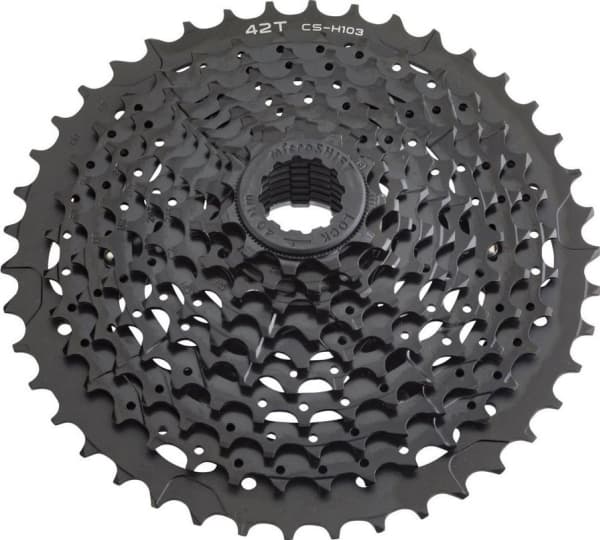 Microshift MICROSHIFT XLE 10-trinns kassett, stål, Shimano-kompatibel, 11-13-15-18-21-24-28-32-36-40, svart (NY)