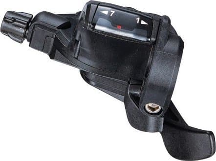 Microshift-handtag MICROSHIFT, höger, 7.r., Shimano-kompatibel, tumknapp, optisk växelindikator (NY)