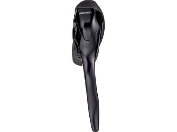 Mikroväxelhandtag MICROSHIFT ADVENT X, vänster, 1.r., ej Shimano-kompatibel, dubbelkontroll, endast med bromshandtag, svart (NY)