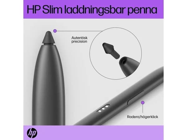 HP Slim - Aktiv penna - 2 knappar - harbor gray - kuvert - för Pro x360 435 G9 Notebook, Fortis 11 G10 Notebook, Fortis 11 G9 Notebook