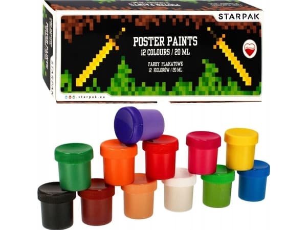 Starpak FARBY PLAK 12KOL 20ML PIXEL SPILL STK FOL 6/24
