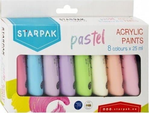 Starpak SIMPLE ACRYLIC 8KOL 25ML PASTEL STK WB 6/24