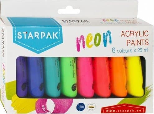 Starpak MALING AKRYL 8COLES 25ML NEON STK WB 6/24