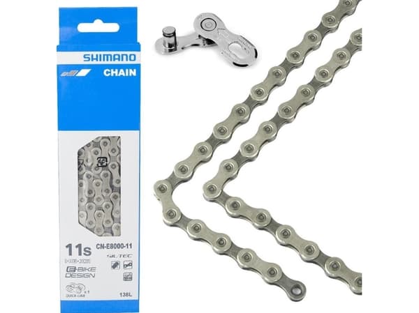 Shimano CN-E8000-11, Sykkelkjede, Fjellsykkel, Stål, Grå, 257 g