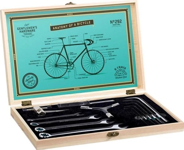 Gentlemens Hardware for syklister i trekasse, 13 stk.