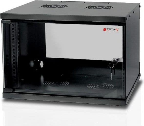 TECHly Professional D320 - Rack skåp - väggmontering - svart, RAL 9005 - 6U - 19"