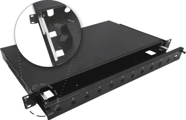 Alantec Fiberoptisk teleskopisk switch 12xSC simplex / 12xLC duplex 19" 1U med monteringstillbehör (förskruvningar, band) ALANTEC - ALANTEC