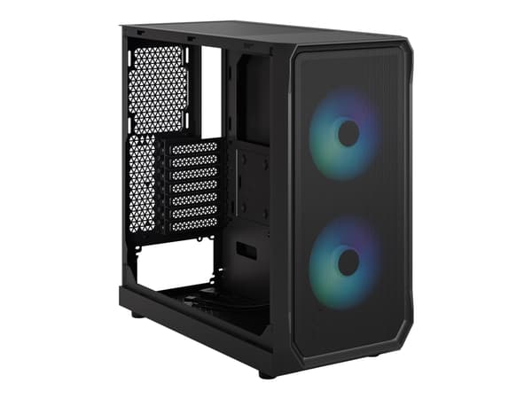 Fractal Design Focus 2, PC, Musta, ATX, mikro ATX, Mini-ITX, Terästä, Karkaistu lasi, Multi, Kotelotuulettimet
