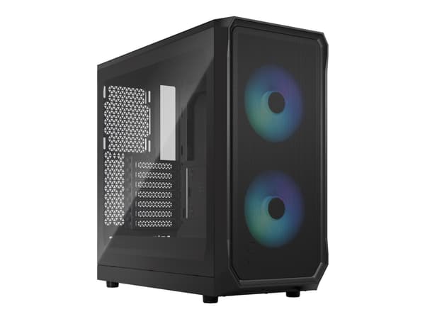 Fractal Design Focus 2, PC, Musta, ATX, mikro ATX, Mini-ITX, Terästä, Karkaistu lasi, Multi, Kotelotuulettimet