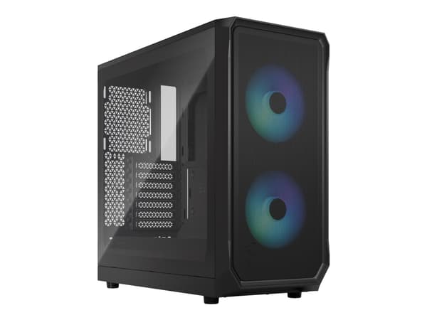 Fractal Design Focus 2, PC, Musta, ATX, mikro ATX, Mini-ITX, Terästä, Karkaistu lasi, Multi, Kotelotuulettimet