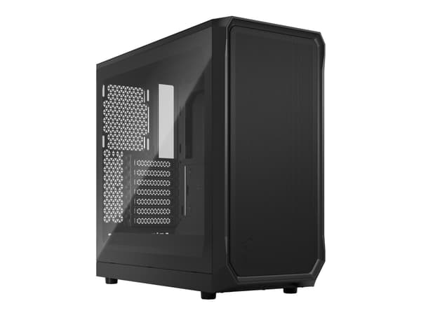 Fractal Design Focus 2 - Tower - ATX - genomskinlig sidopanel (härdat glas) - ingen strömförsörjning (ATX) - svart TG genomskinlig ton - USB/ljud
